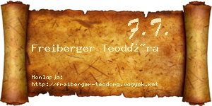 Freiberger Teodóra névjegykártya